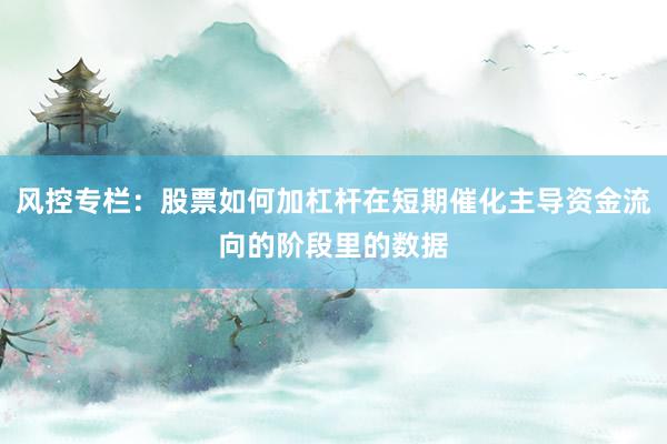 风控专栏：股票如何加杠杆在短期催化主导资金流向的阶段里的数据