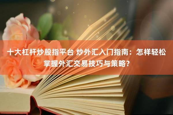 十大杠杆炒股指平台 炒外汇入门指南：怎样轻松掌握外汇交易技巧与策略？
